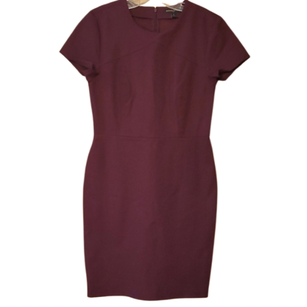 Banana Republic‎ Womans Burgundy Short Sleeve Sheath Dress Size 6
